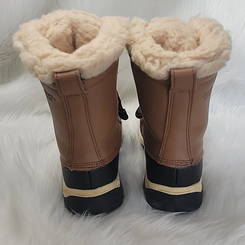 BEARPAW Kelly Youth Faux Leather Wool‎ Blend Lining Lace Up Winter Ankle Boots 1
